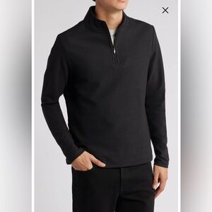 Robert Marcel Quarter Zip Pullover Charcoal Large Cotton 1/4